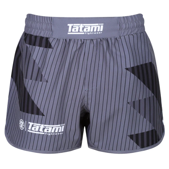 Tatami Abstract High Cut Shorts - White & Grey - L
