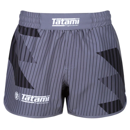 Tatami Abstract High Cut Shorts - White & Grey - L