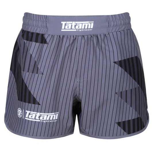 Tatami Abstract High Cut Shorts - White & Grey - L
