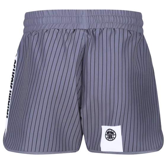 Tatami Abstract High Cut Shorts - White & Grey - L