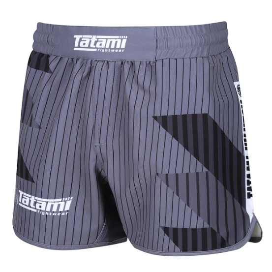 Tatami Abstract High Cut Shorts - White & Grey - L