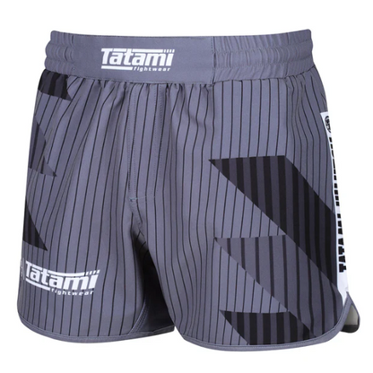 Tatami Abstract High Cut Shorts - White & Grey - L