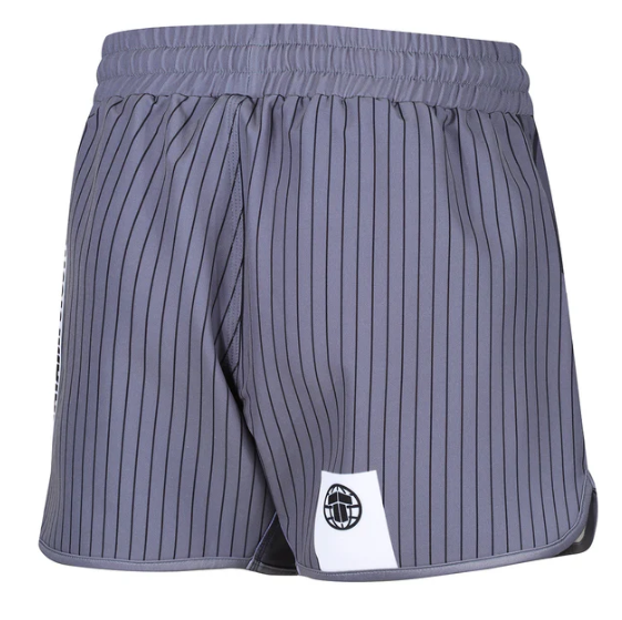 Tatami Abstract High Cut Shorts - White & Grey - L