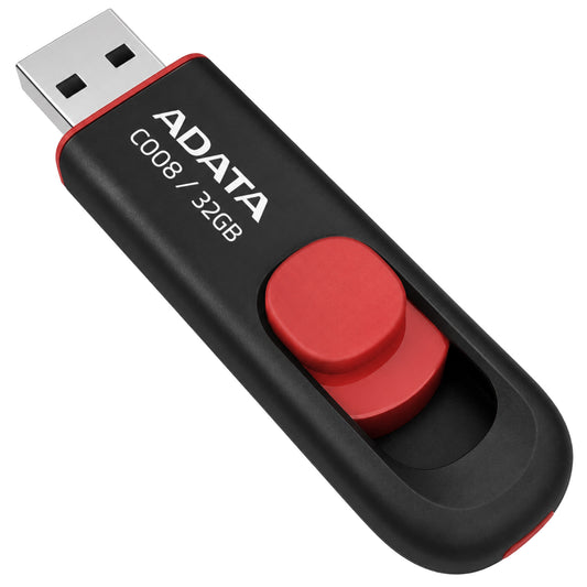 Adata C008 Retractable USB 2.0 32GB Flash Drive Red/Black