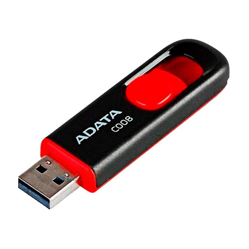 Adata C008 Retractable USB 2.0 32GB Flash Drive Red/Black
