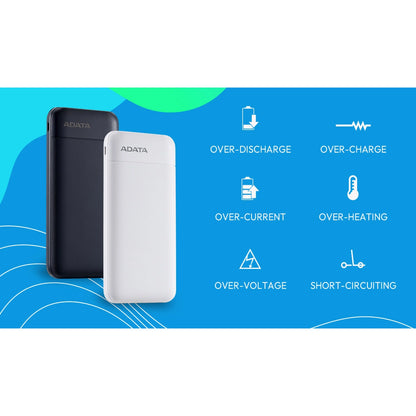 Adata C100 10000mAh 20W USB-C USB-A 3-Output Power Bank Black