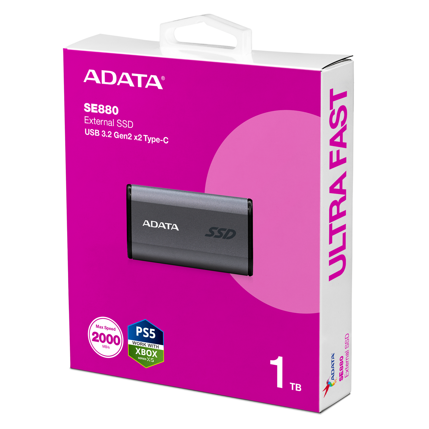 Adata SE880 1TB USB-C USB3.2 Gen 2 Type-C External Rugged Portable SSD