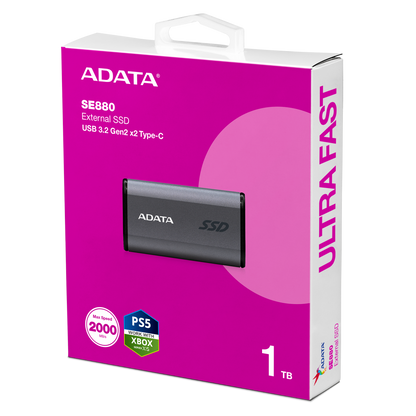 Adata SE880 1TB USB-C USB3.2 Gen 2 Type-C External Rugged Portable SSD