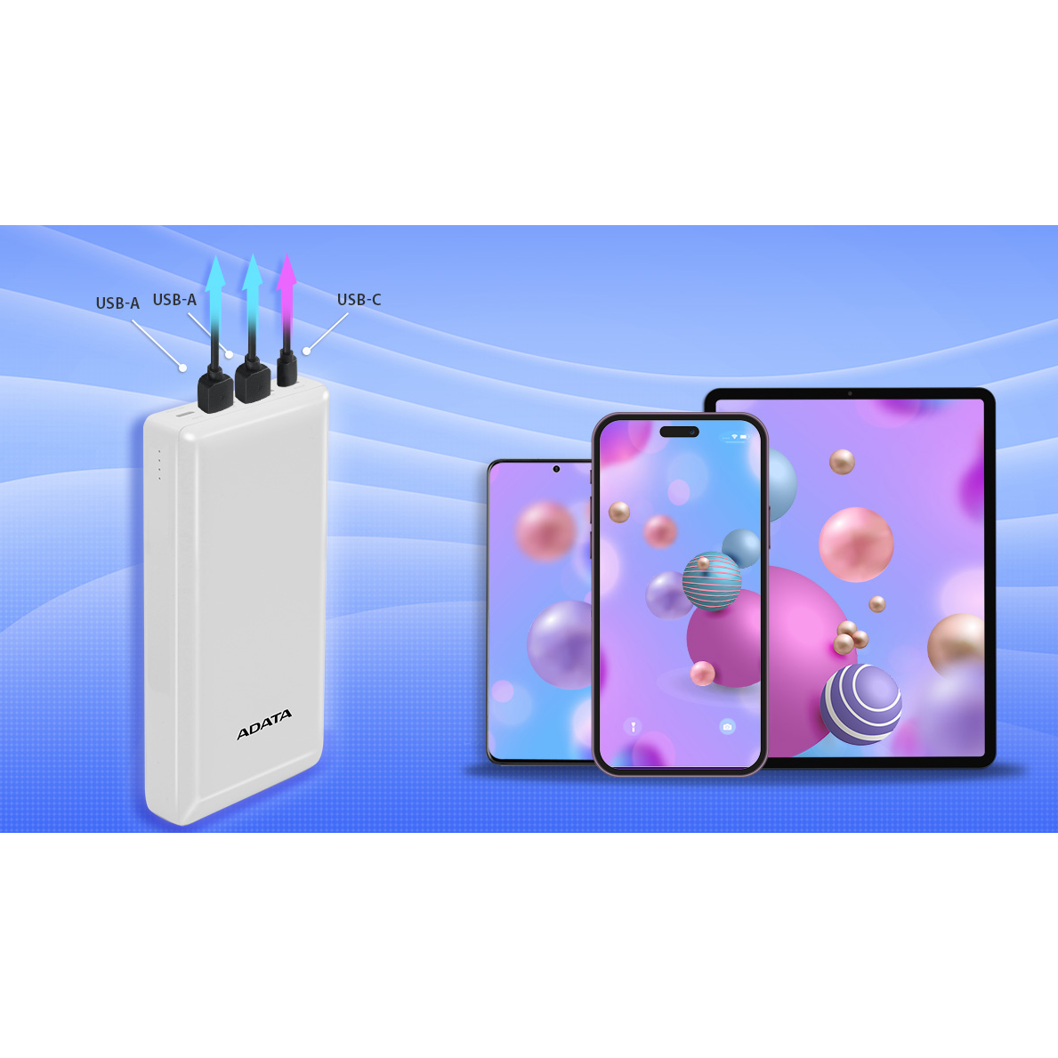 Adata C20 20000mAh Powerbank 2x USB-A + USB-C Power Bank Black