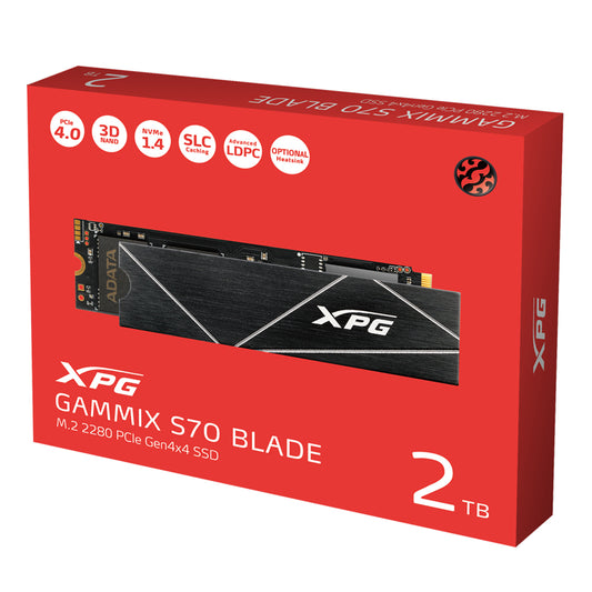 Adata XPG Gammix S70 Blade 2TB M.2 2280 PCIe Gen 4 NVMe Internal SSD PS5 compatible