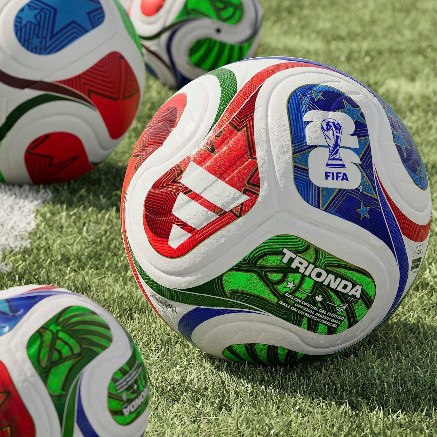 Adidas Fifa World Cup 26 Trionda Pro Football Soccer Official Match Ball 2026 White/Blue/Red/Lime