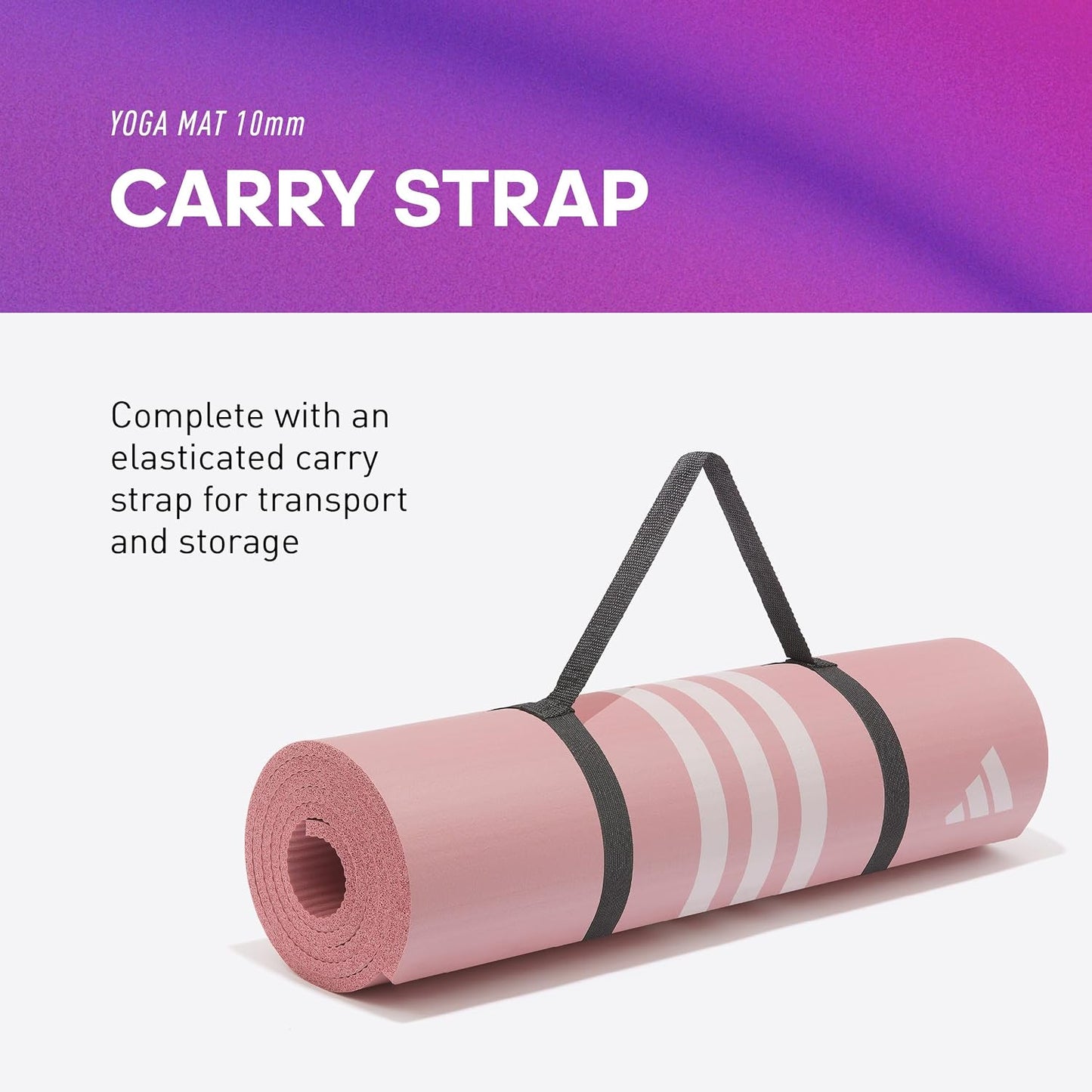 Adidas Yoga Mat Pilates Fitness Stretch Training 10mm Hazy Rose