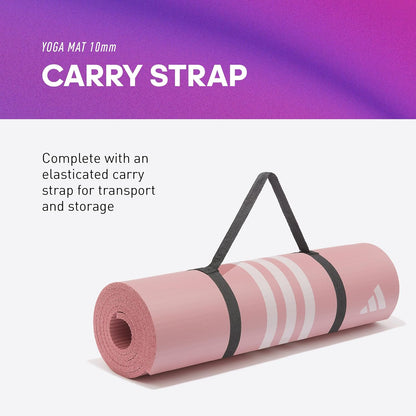Adidas Yoga Mat Pilates Fitness Stretch Training 10mm Hazy Rose