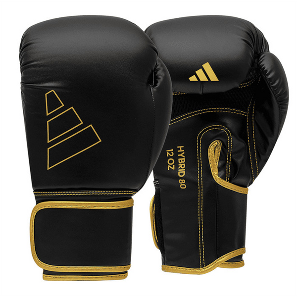Adidas Hybrid 80 Boxing Gloves Black/Gold - Combat Sports Glove