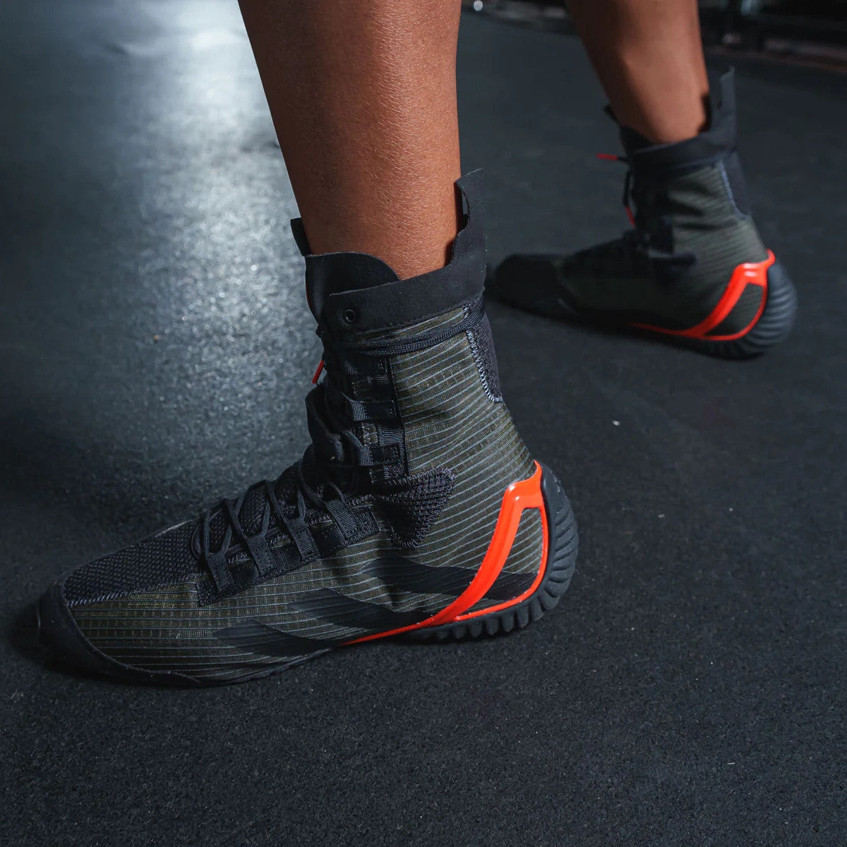 Adidas Speedex 23 Boxing Boots Shoes (Carbon Core Black/Solar Red)