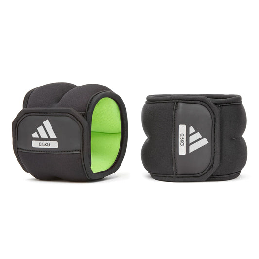 Adidas Ankle Wrist Weights Pair Fitness Training Gym (Black/Lime Green)