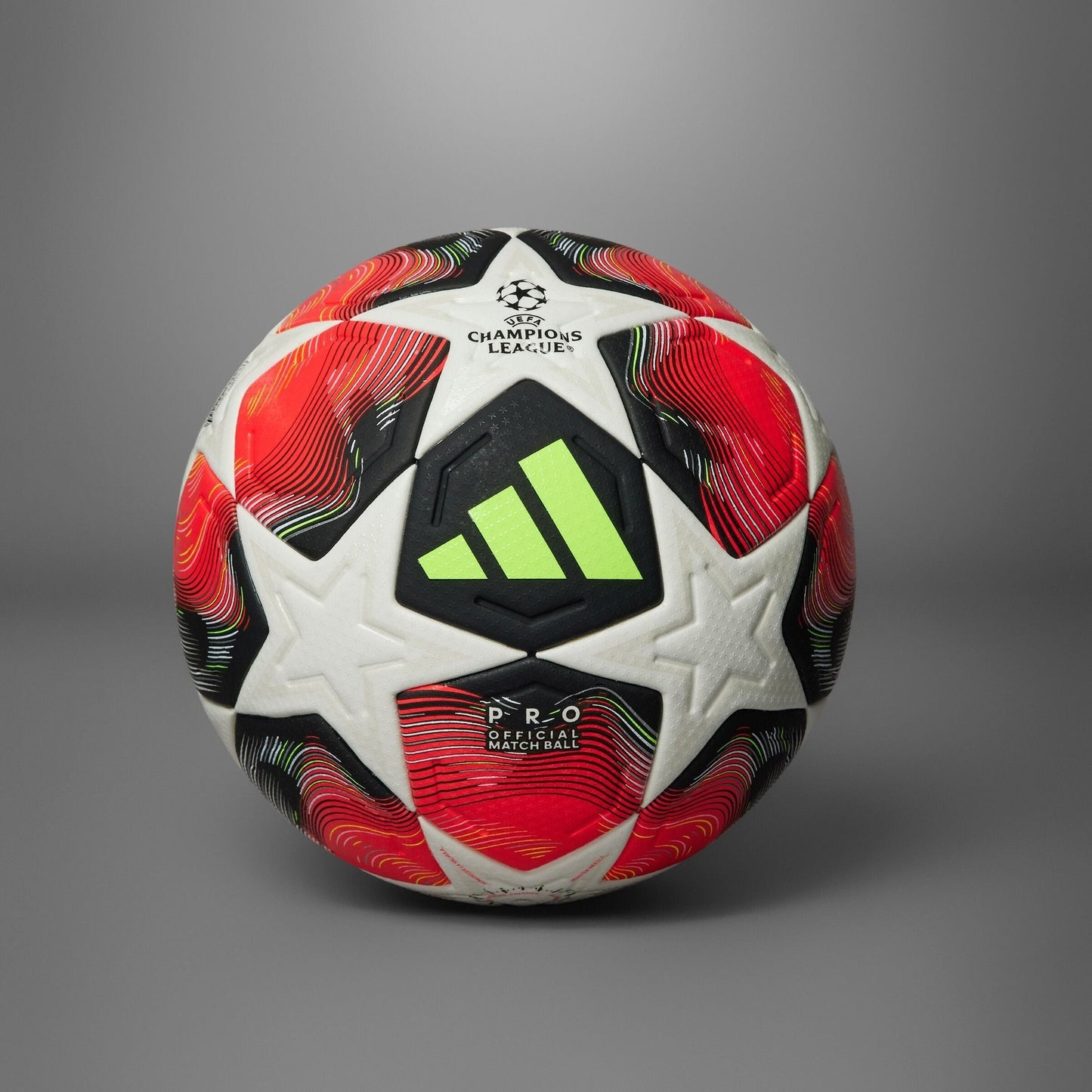 Adidas Fired Up Pro - Official Match Ball UEFA Champions League Football Soccer - Size 5 (White/Red)
