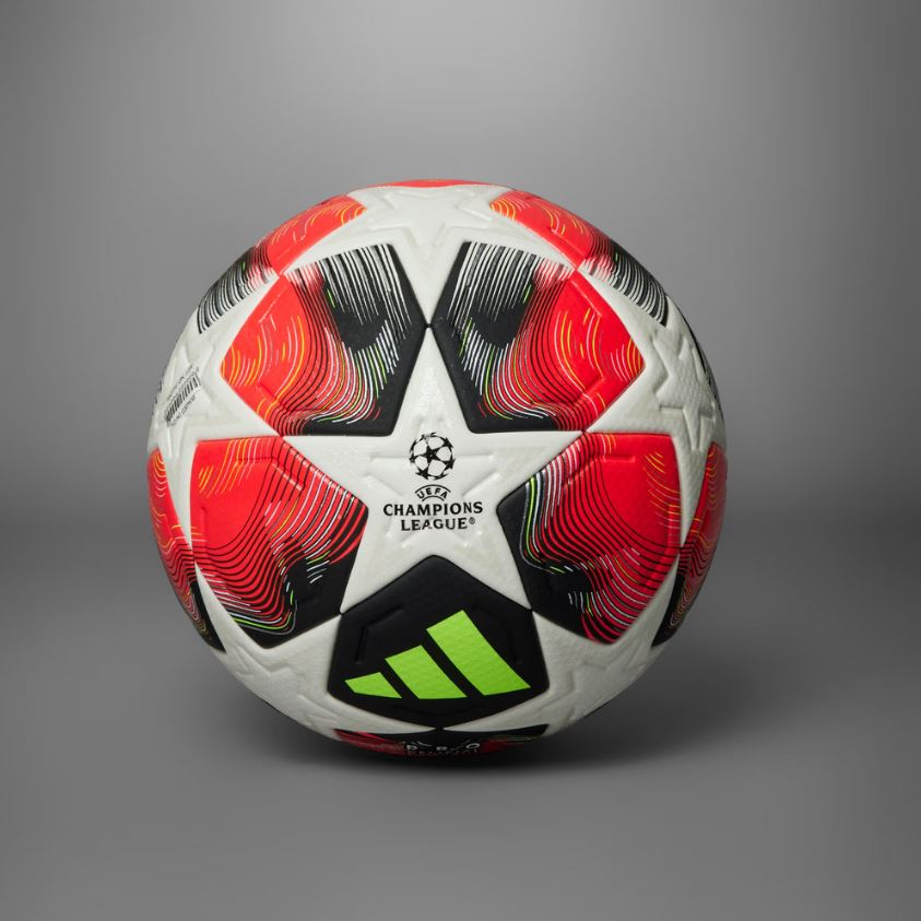 Adidas Fired Up Pro - Official Match Ball UEFA Champions League Football Soccer - Size 5 (White/Red)