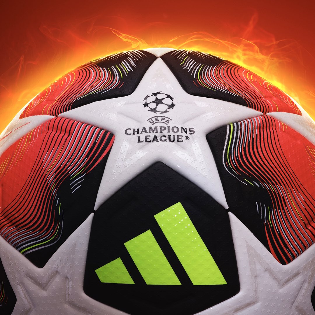 Adidas Fired Up Pro - Official Match Ball UEFA Champions League UCL Football Soccer - Size 5 White/Red