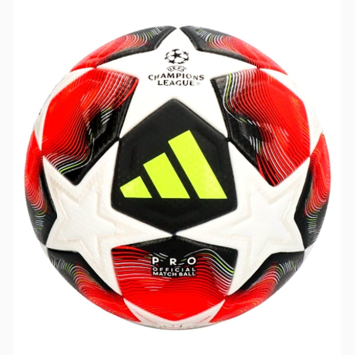 Adidas Fired Up Pro - Official Match Ball UEFA Champions League Football Soccer - Size 5 (White/Red)