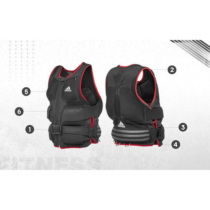 Adidas Full Body Weight Vest Cardio Fitness Training (Black/Red)