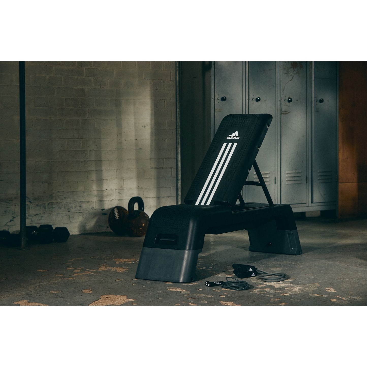 Adidas HIIT Deck - Aerobic Fitness Step - Weight Bench - Workout Platform Black/White