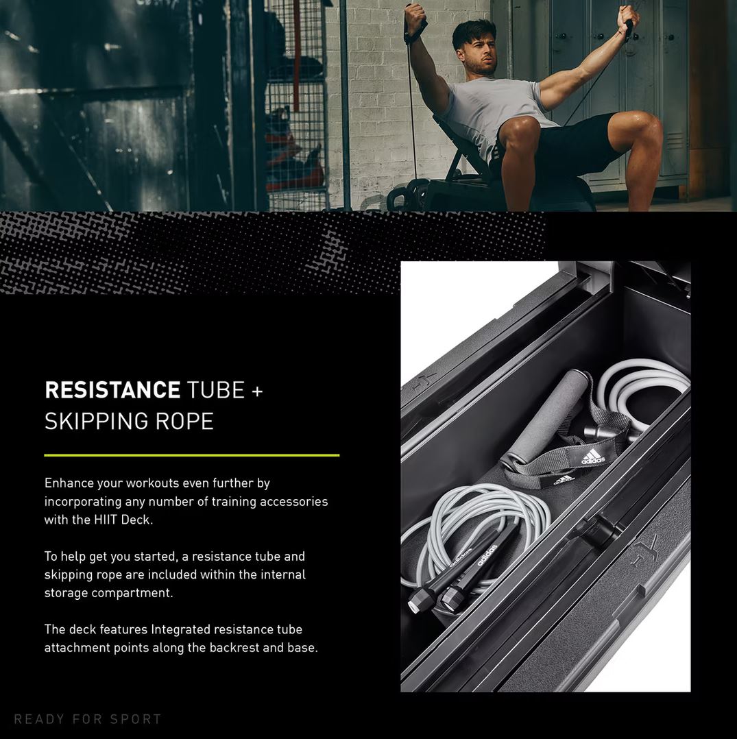 Adidas HIIT Deck - Aerobic Fitness Step - Weight Bench - Workout Platform Black/White
