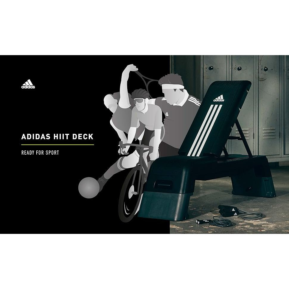 Adidas HIIT Deck - Aerobic Fitness Step - Weight Bench - Workout Platform Black/White