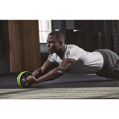Adidas Performance AB Wheel Abdominal Fitness Training Roller (Black/Lime)
