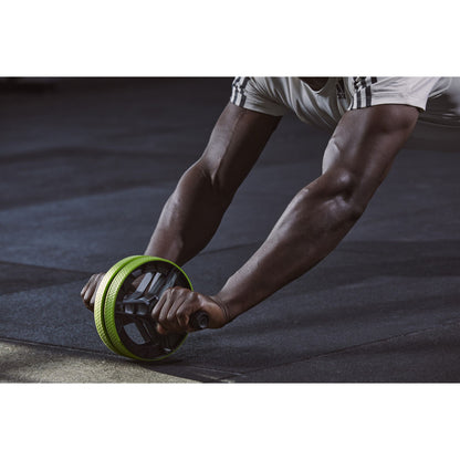 Adidas Performance AB Wheel Abdominal Fitness Training Roller (Black/Lime)
