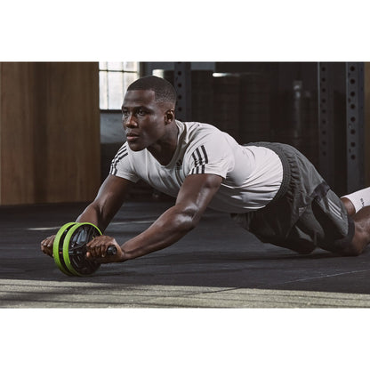 Adidas Performance AB Wheel Abdominal Fitness Training Roller (Black/Lime)