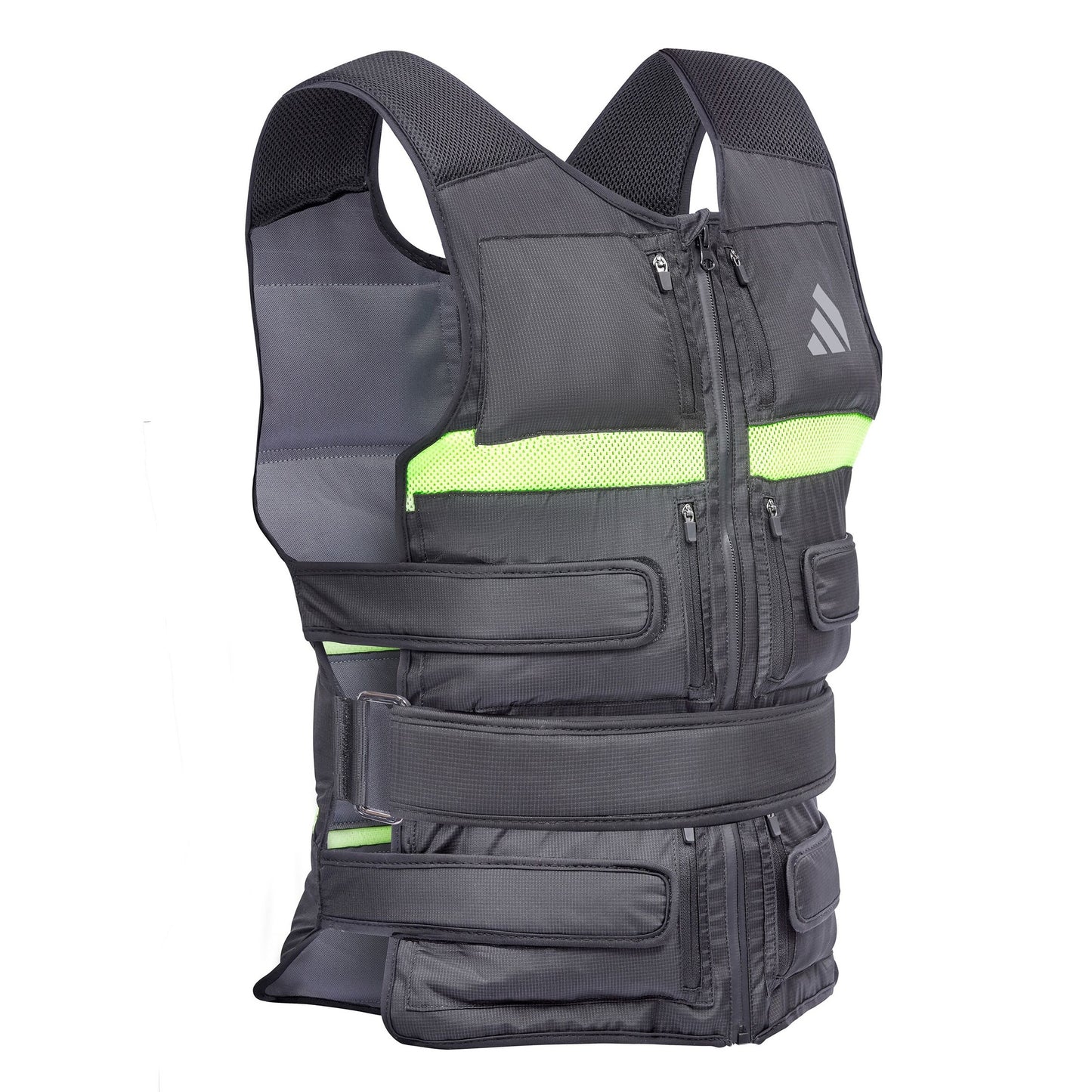 Adidas Performance Adjustable Weight Vest 10kg Cardio Fitness Training (Black/Lime Green)