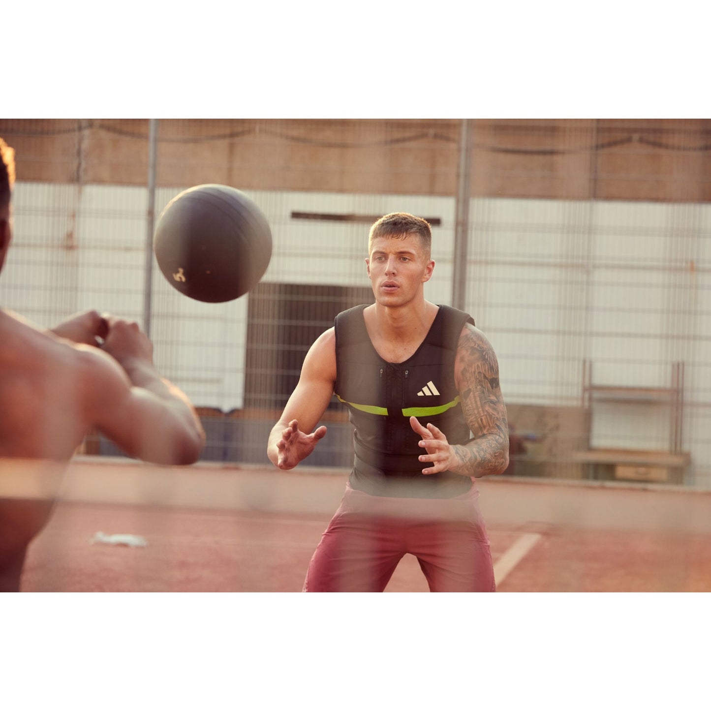 Adidas Performance Adjustable Weight Vest 10kg Cardio Fitness Training (Black/Lime Green)