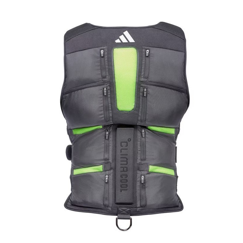 Adidas Performance Adjustable Weight Vest 10kg Cardio Fitness Training (Black/Lime Green)
