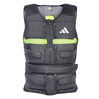 Adidas Performance Adjustable Weight Vest 10kg Cardio Fitness Training (Black/Lime Green)