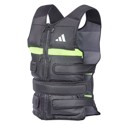 Adidas Performance Adjustable Weight Vest 10kg Cardio Fitness Training (Black/Lime Green)