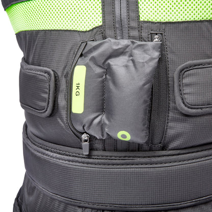 Adidas Performance Adjustable Weight Vest 10kg Cardio Fitness Training (Black/Lime Green)