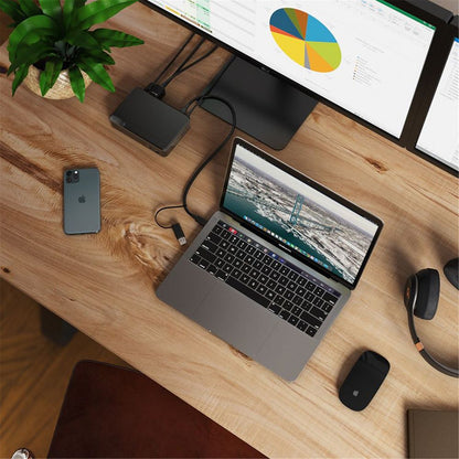 Alogic USB-C & USB 3.0 Dual Display Twin Monitor FHD Docking Station with USB-C & USB-A