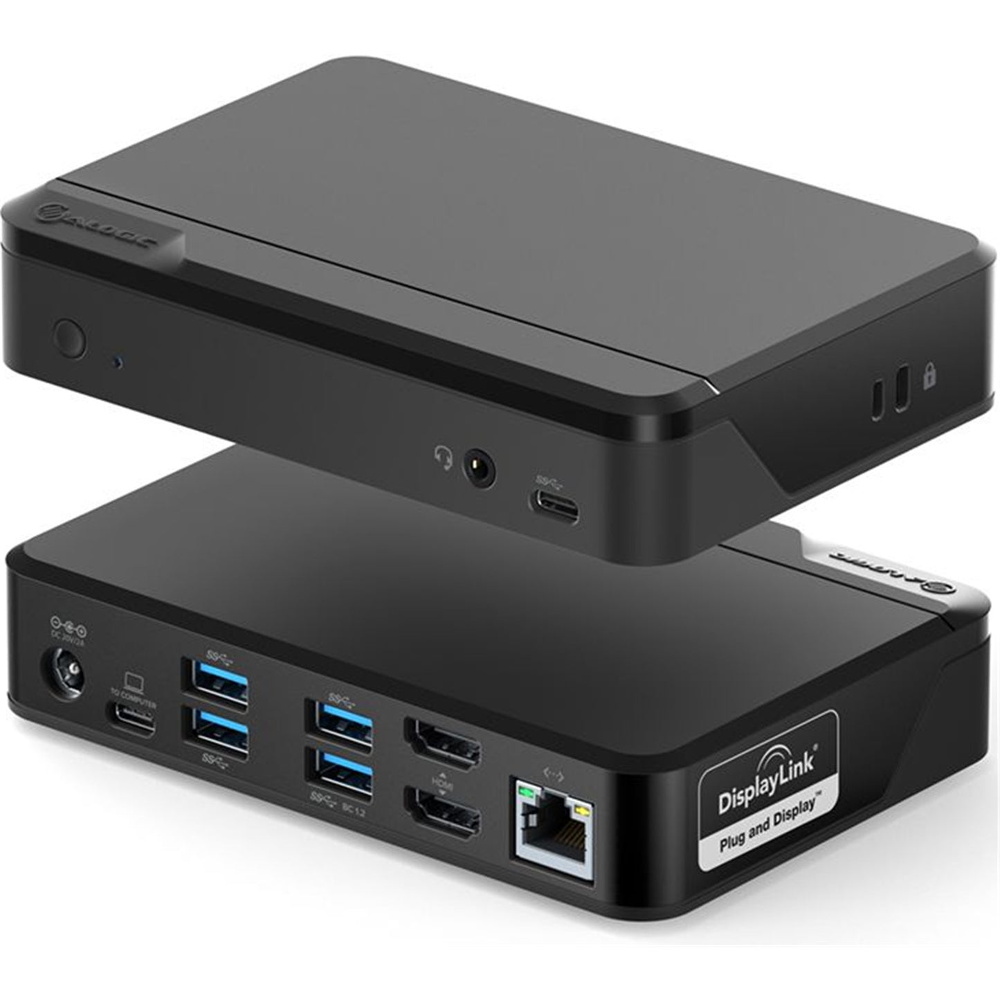Alogic USB-C & USB 3.0 Dual Display Twin Monitor FHD Docking Station with USB-C & USB-A