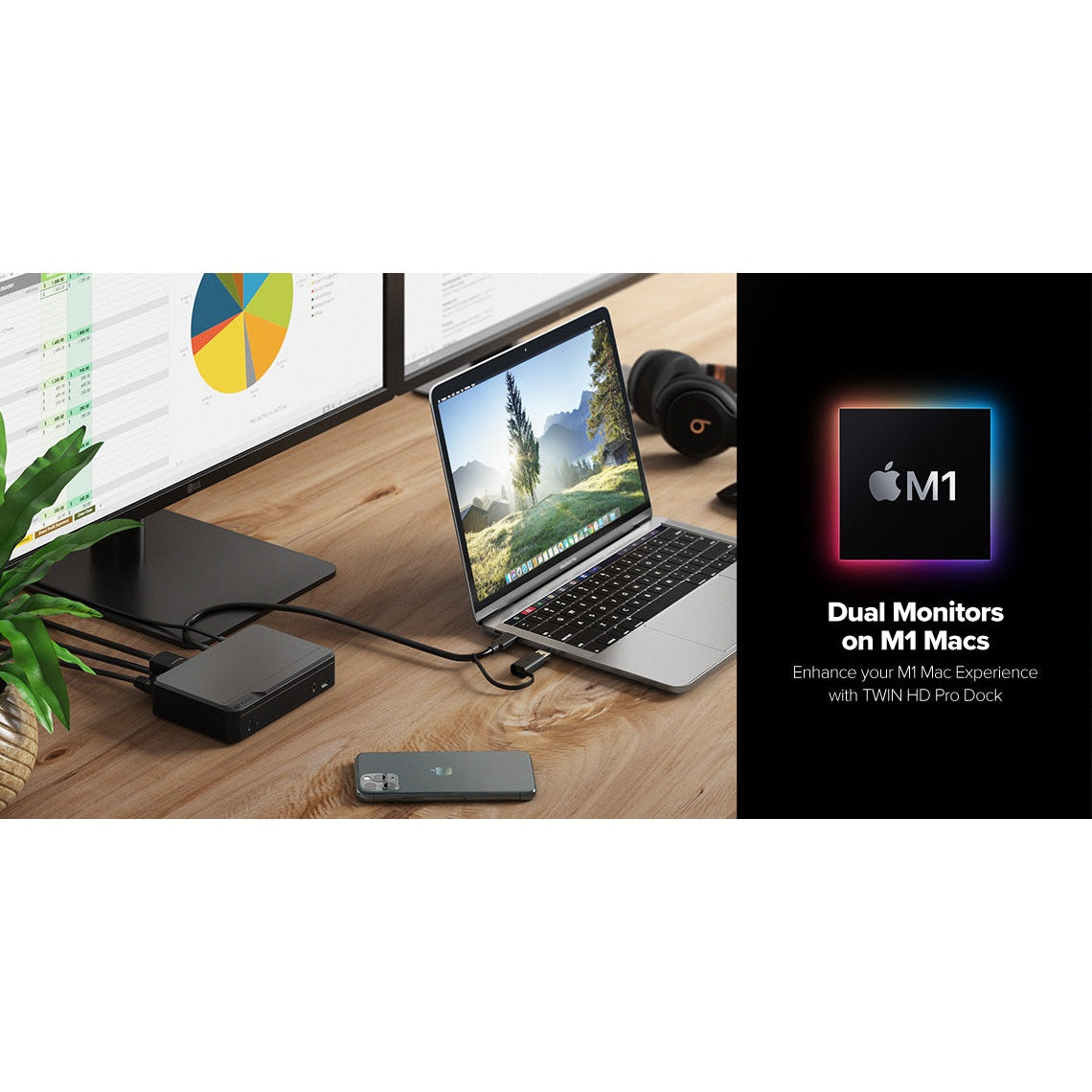 Alogic USB-C & USB 3.0 Dual Display Twin Monitor FHD Pro Docking Station with 85W Power Delivery