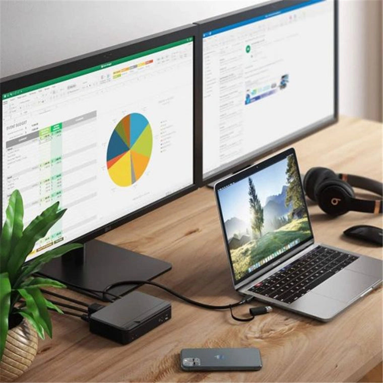 Alogic USB-C & USB 3.0 Dual Display Twin Monitor FHD Pro Docking Station with 85W Power Delivery