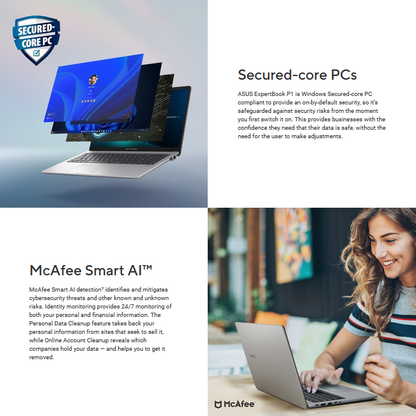 Asus ExpertBook P1 15.6" (P1503CVA-S70660X) | Intel Core i5 | 512GB SSD | 16GB RAM | Windows 11 Pro