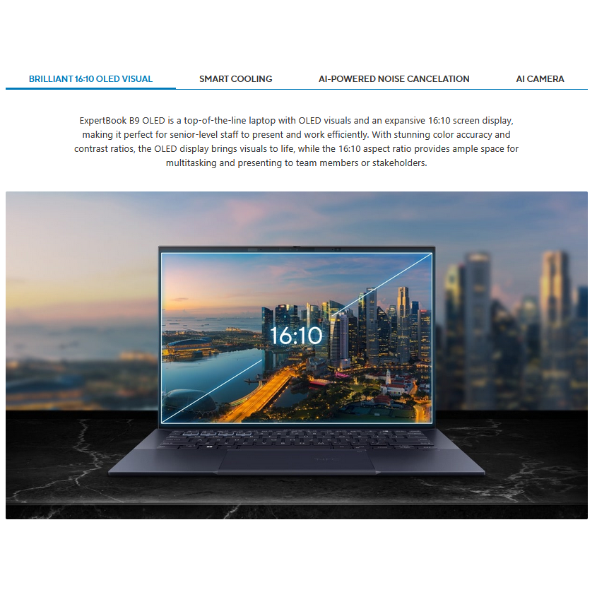 Asus Expertbook B9 14" OLED (B9403CVAR-KM1063X) | 16:10 | WQXGA+ 2880x1800 | Intel Core 7 | Laptop