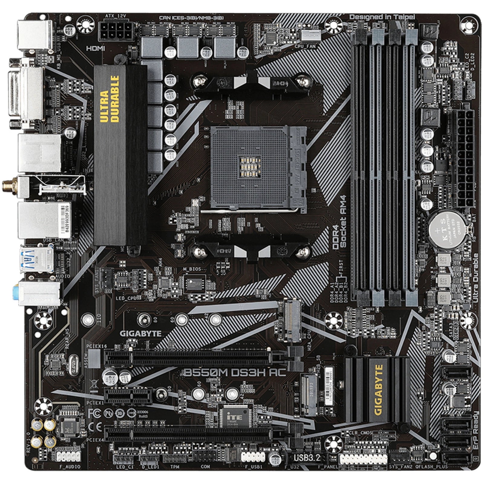 Gigabyte B550M DS3H AC mATX Motherboard for AMD Ryzen 5000 Series CPUs