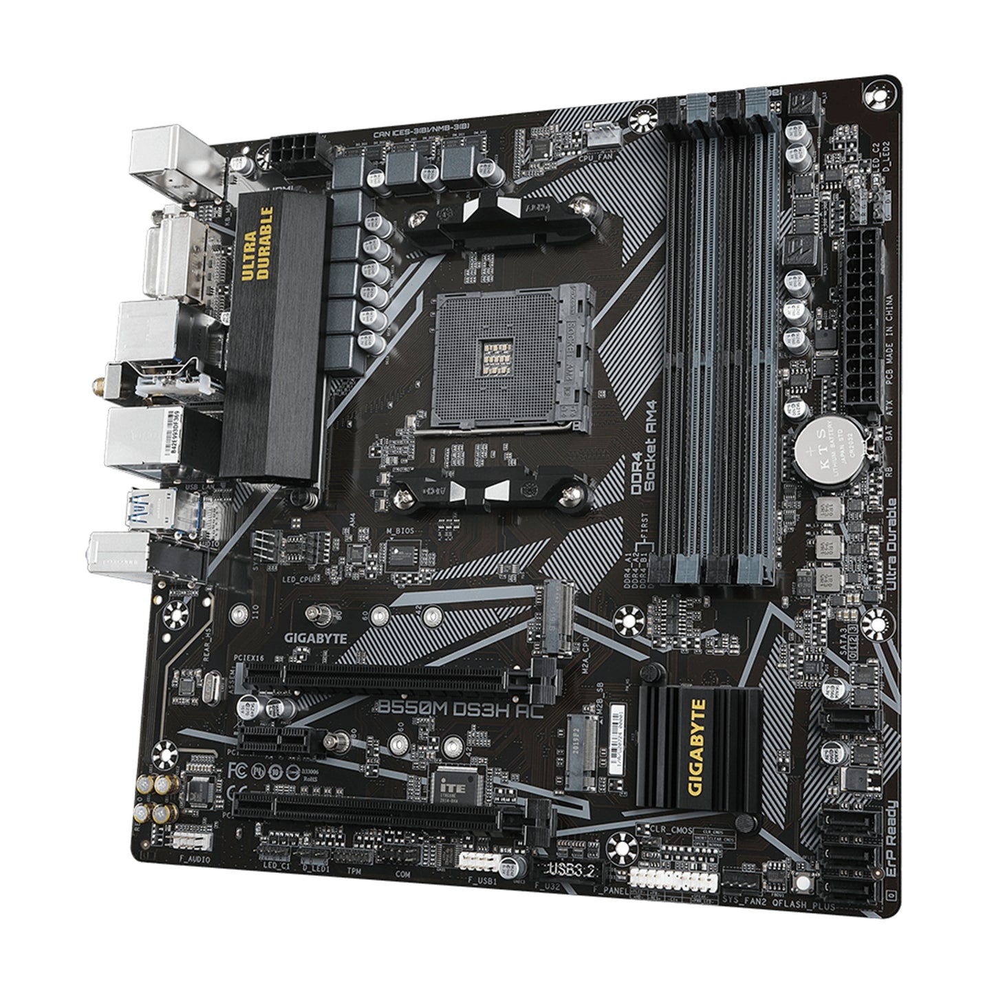 Gigabyte B550M DS3H AC mATX Motherboard for AMD Ryzen 5000 Series CPUs