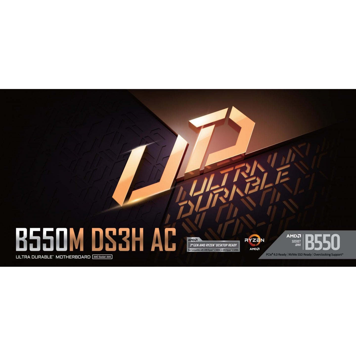 Gigabyte B550M DS3H AC mATX Motherboard for AMD Ryzen 5000 Series CPUs