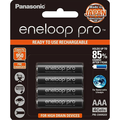 Panasonic Eneloop PRO AAA 950mAh 1.2V Rechargeable Batteries (4 Pack)
