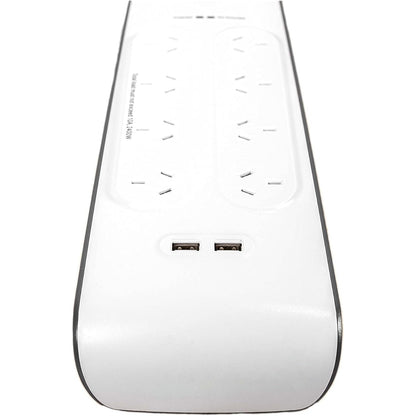 Belkin 8-Outlet Surge Protection Strip with 2x USB-A 2.4 Amp Charging Ports (White/Grey)