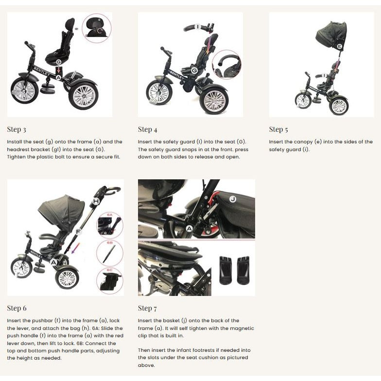 Bentley 6-in-1 Trike Stroller Tricycle Sequin Blue
