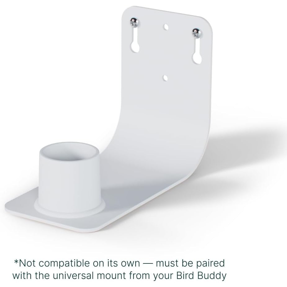 Birdbuddy Wall Mount for Smart Bird Feeder - 180° Spinning for Easy Refill White
